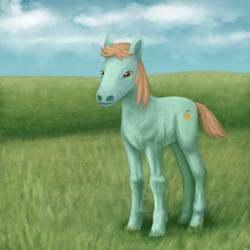 Size: 1000x1000 | Tagged: safe, artist:unsavorydom, peach fuzz, filly, hoers, mlpgdraws, realistic, solo