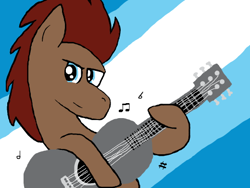 Size: 520x390 | Tagged: safe, artist:torbis7, doctor whooves, pony, doodle or die, guitar, male, musical instrument, simple background, sketch, solo, stallion