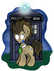 Size: 1085x1416 | Tagged: safe, artist:kristysk, doctor whooves, pony, doctor who, male, solo, sonic screwdriver, stallion, tardis