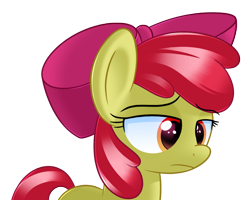 Size: 1250x1000 | Tagged: safe, artist:sykobelle, apple bloom, sad, simple background, solo, transparent background