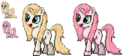 Size: 512x234 | Tagged: safe, artist:dmn666, oc, oc only, oc:crystalrose, pony, unicorn, commission, pixel art, pokémon, ponymon, simple background, transparent background