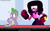 Size: 800x500 | Tagged: safe, artist:doodley, spike, dragon, crossover, garnet (steven universe), gem, spike and the crystal gems, steven universe, this will end in pain, this will end in pain and/or tears