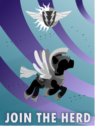 Size: 3240x4320 | Tagged: safe, artist:regolithx, pegasus, pony, armor, join the herd, poster, propaganda, royal guard