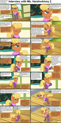 Size: 1282x2590 | Tagged: safe, ms. harshwhinny, earth pony, pony, comic:celestia's servant interview, caption, comic, cs captions, female, interview, mare, solo, text, wall of text