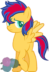 Size: 449x649 | Tagged: safe, artist:t-aroutachiikun, oc, oc only, oc:rapid wildfire, offspring, parent:flash sentry, parent:sunset shimmer, parents:flashimmer, simple background, transparent background, vector