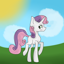 Size: 1000x1000 | Tagged: safe, artist:crystalauras, sweetie belle, pony, unicorn, female, filly, solo