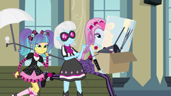 Size: 1280x720 | Tagged: safe, screencap, photo finish, pixel pizazz, violet blurr, equestria girls, friendship games, photo finished, the snapshots