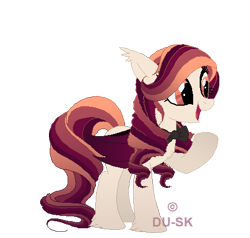 Size: 462x439 | Tagged: dead source, safe, artist:du-sk, oc, oc only, oc:autumn cast, bat pony, pony, bowtie, cute, ponysona, solo