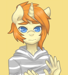 Size: 702x770 | Tagged: safe, artist:pettankochanv, oc, oc only, anthro, unicorn, solo