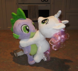 Size: 1986x1800 | Tagged: safe, artist:cheerbearsfan, spike, sweetie belle, female, irl, male, photo, plushie, shipping, spikebelle, straight