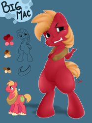 Size: 1280x1707 | Tagged: safe, artist:chibiteff, big macintosh, anthro, chibi, solo