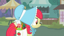 Size: 1366x768 | Tagged: safe, screencap, apple bloom, bee, family appreciation day, solo