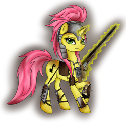 Size: 900x900 | Tagged: safe, artist:yuntaoxd, oc, oc only, oc:racket, fallout equestria, fallout, gun, helmet, shotgun, solo, weapon