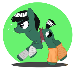 Size: 3520x3195 | Tagged: safe, artist:silver-fox17, naruto, ponified, rock lee, solo