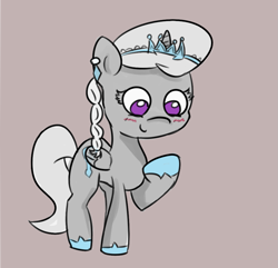 Size: 1003x965 | Tagged: safe, artist:davierocket, silver spoon, alicorn, pony, alicornified, blushing, earring, filly, piercing, race swap, silvercorn, simple background, smiling, solo, tiara