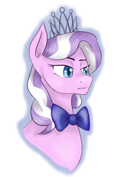 Size: 2106x2982 | Tagged: safe, artist:apple-crumbler, diamond tiara, pony, bowtie, bust, older, portrait, simple background, solo, transparent background