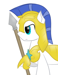 Size: 1426x1851 | Tagged: safe, artist:alexi148, royal guard, solo, spear, weapon