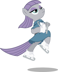 Size: 644x800 | Tagged: safe, artist:seahawk270, maud pie, the gift of the maud pie, clothes, graceful, ice skates, ice skating, majestic as fuck, maudjestic, midair, simple background, solo, transparent background, vector