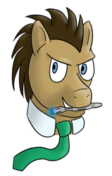 Size: 1597x2514 | Tagged: safe, artist:yadge, doctor whooves, pony, doctor who, male, mouth hold, necktie, solo, sonic screwdriver, stallion