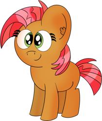 Size: 1011x1205 | Tagged: safe, artist:pastelhorses, babs seed, earth pony, brown coat, female, filly, freckles, solo, two toned mane