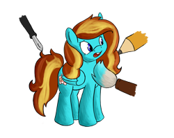 Size: 2500x1994 | Tagged: safe, artist:greenfinger, oc, oc only, oc:ilovekimpossiblealot, pegasus, pony, brush, drawn into existence, pen, pencil, simple background, transparent background