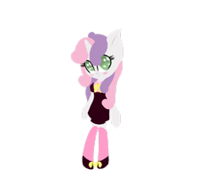 Size: 1024x891 | Tagged: safe, artist:manitoito, sweetie belle, anthro, blushing, clothes, dress, looking at you, solo