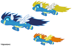 Size: 4627x3000 | Tagged: safe, artist:brony-works, blaze, surprise, pegasus, pony, background pony, blue blazes, female, goggles, mare, wonderbolts, wonderbolts uniform