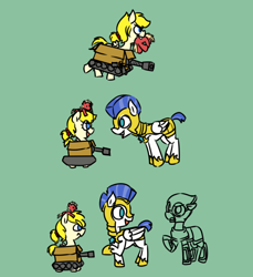 Size: 1000x1094 | Tagged: safe, artist:thebirdiebin, color edit, edit, oc, oc:anonguard, oc:treads, pony, adult, annoyed, armor, box tank, child, color, colored, colt quest, cute, cyoa:galloping steel, cyoa:hijack, cyoa:just another day, cyoa:royal guard survival, doll, female, filly, foal, guard, guards, male, royal guard, stallion, story included, tank (vehicle), tank pony, toy, wip