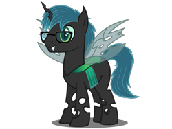 Size: 889x667 | Tagged: safe, artist:flash equestria photography, oc, oc only, oc:stratamax, changeling, 2017 community collab, changeling oc, derpibooru community collaboration, glasses, reference, simple background, solo, transparent background