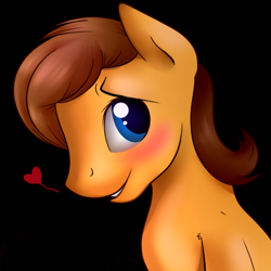 Size: 510x511 | Tagged: safe, artist:twilight7070, caramel, blushing, heart, solo