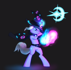 Size: 1280x1270 | Tagged: safe, artist:ligerstorm, oc, oc only, semi-anthro, belt, hat, magic, not trixie, solo, wizard hat