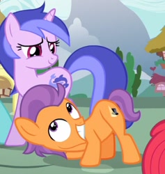 Size: 746x786 | Tagged: safe, screencap, sea swirl, seafoam, tender taps, earth pony, pony, on your marks, colt, face down ass up, look at my ass, male, out of context