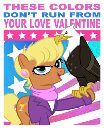 Size: 734x900 | Tagged: safe, artist:pixelkitties, ms. harshwhinny, bald eagle, looking at you, open mouth, valentine, valentine's day, votehorse