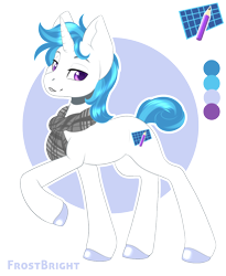 Size: 950x1161 | Tagged: safe, artist:peridotkitty, oc, oc only, oc:frost bright, commission, solo