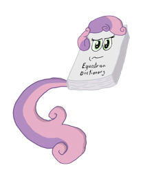 Size: 700x840 | Tagged: safe, artist:pennieblack, sweetie belle, the return of harmony, dictionary, dictionary belle, literal, solo
