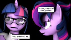 Size: 3840x2160 | Tagged: safe, artist:unknownspeedalicorn, sci-twi, twilight sparkle, equestria girls, 3d, alternate hairstyle, equestria girls ponified, glasses, ponified, punklight sparkle, twolight