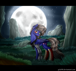 Size: 1280x1200 | Tagged: safe, artist:gela98, oc, oc only, heterochromia, moon, solo