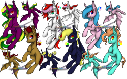 Size: 1024x640 | Tagged: safe, artist:eyesorefortheblind, oc, oc only, bat pony, vampony, adoptable, closed species, group, simple background, transparent background