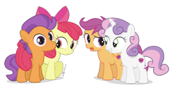 Size: 1050x550 | Tagged: safe, artist:dm29, apple bloom, scootaloo, sweetie belle, tender taps, on your marks, adorabloom, cute, cutealoo, cutie mark, cutie mark crusaders, diasweetes, female, julian yeo is trying to murder us, male, shipping, simple background, straight, tail hug, tail seduce, tendaww taps, tenderbloom, the cmc's cutie marks, transparent background