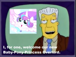Size: 1024x768 | Tagged: safe, princess flurry heart, pony, spoiler:s06, baby, baby pony, diaper, kent brockman, the simpsons