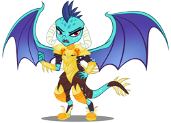 Size: 1024x739 | Tagged: safe, artist:pixelkitties, princess ember, dragon, gauntlet of fire, armor, dragon armor, simple background, solo, transparent background