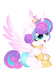 Size: 3000x4000 | Tagged: safe, artist:pvrii, princess flurry heart, alicorn, pony, spoiler:s06, baby, baby alicorn, baby flurry heart, baby pony, crown, diaper, female, filly, foal, jewelry, light pink diaper, regalia, simple background, solo, transparent background