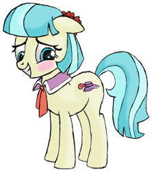 Size: 1600x1800 | Tagged: safe, artist:datapony, coco pommel, blushing, cocobetes, cute, floppy ears, solo