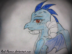 Size: 3072x2304 | Tagged: safe, artist:red-flareon, princess ember, dragon, gauntlet of fire, solo, traditional art