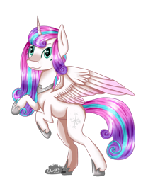 Size: 1024x1097 | Tagged: safe, artist:cloudsabovedawn, princess flurry heart, spoiler:s06, older, rearing, simple background, solo, transparent background