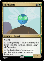 Size: 375x523 | Tagged: safe, edit, edited screencap, screencap, insect, parasprite, swarm of the century, magic the gathering, solo, trading card edit