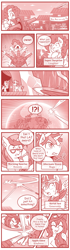 Size: 800x2871 | Tagged: safe, artist:vavacung, oc, oc only, oc:aerial ace, oc:alternate dawn, oc:apple eden, oc:morning sunrise, oc:super surprise, pony, comic:chaos future, barrier, cake, comic, food, wooden sword