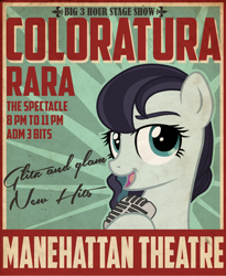 Size: 1678x2044 | Tagged: safe, artist:sakurawolfer, coloratura, fallout equestria, poster, rara