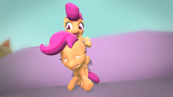 Size: 1280x720 | Tagged: safe, artist:fillerartist, scootaloo, robot, 3d, blurry, duo, falling, happy, ponies riding ponies, render, scootabot, source filmmaker