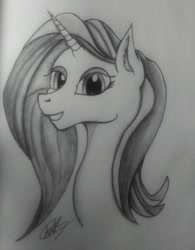 Size: 1024x1314 | Tagged: safe, artist:winterbreeze96, sassy saddles, monochrome, solo, traditional art